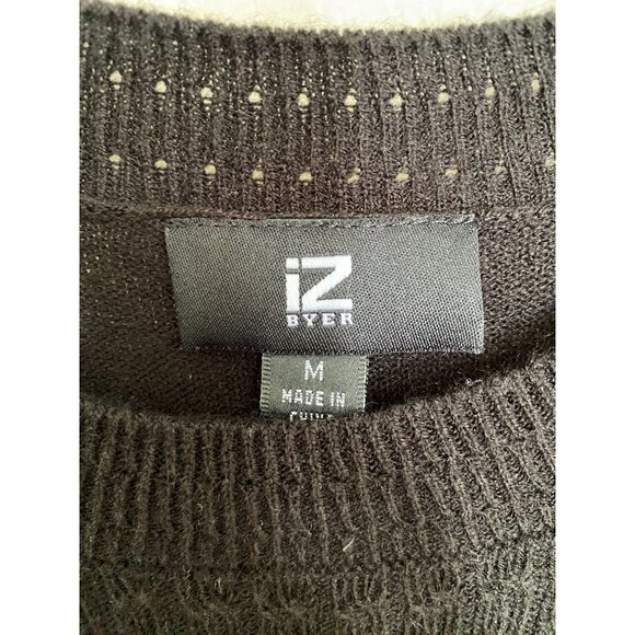 Iz Byer Women’s Black & Gray Colorblock Sweater Dress Button Detail M Mini - Picture 3 of 8